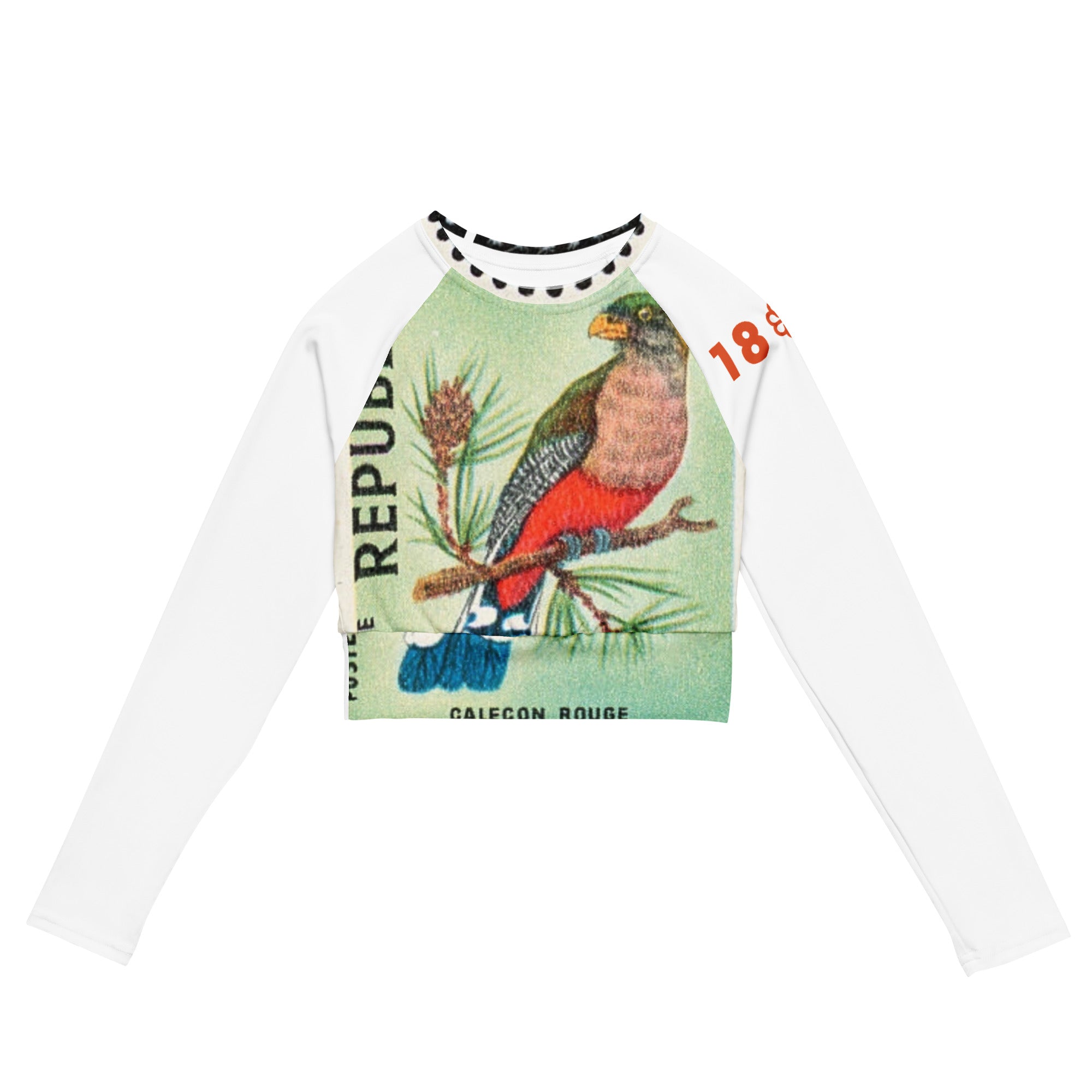 Caleçon Rouge Recycled long-sleeve crop top